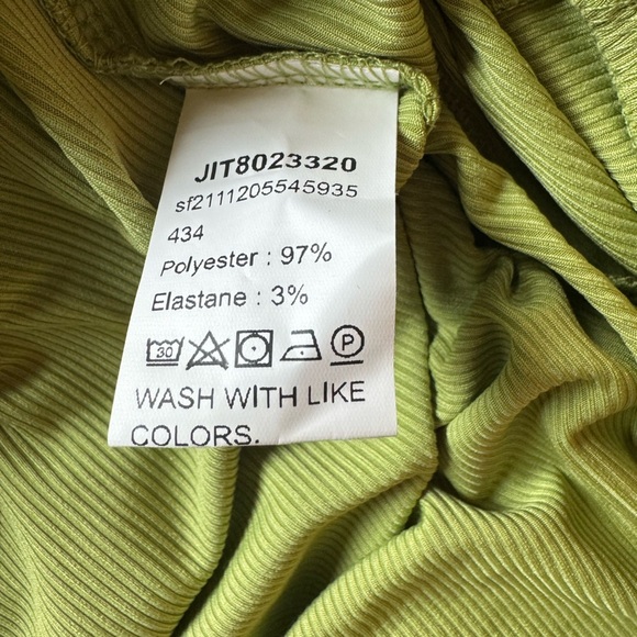 Green midi skirt with high split - Picture 5 of 5